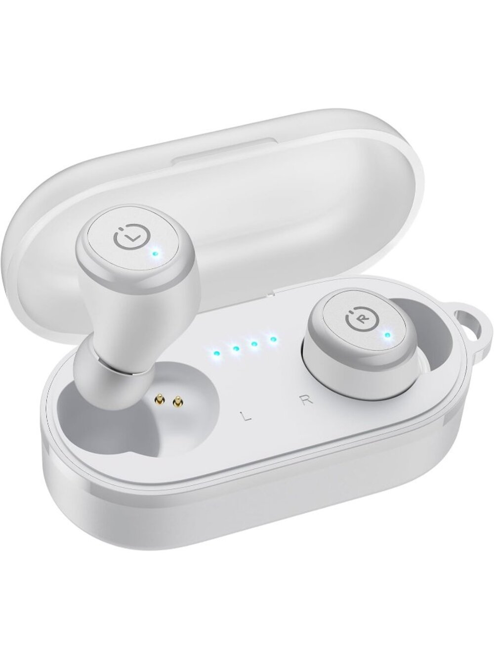 Wireless White Ergonomic Design 55H Playtime IPX8 Waterproof Bluetooth Earbud